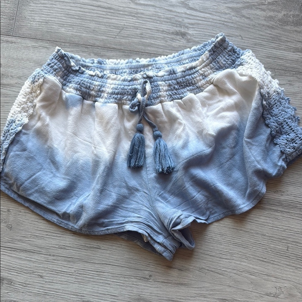 Ocean Drive High Waist Blue and White Shorts